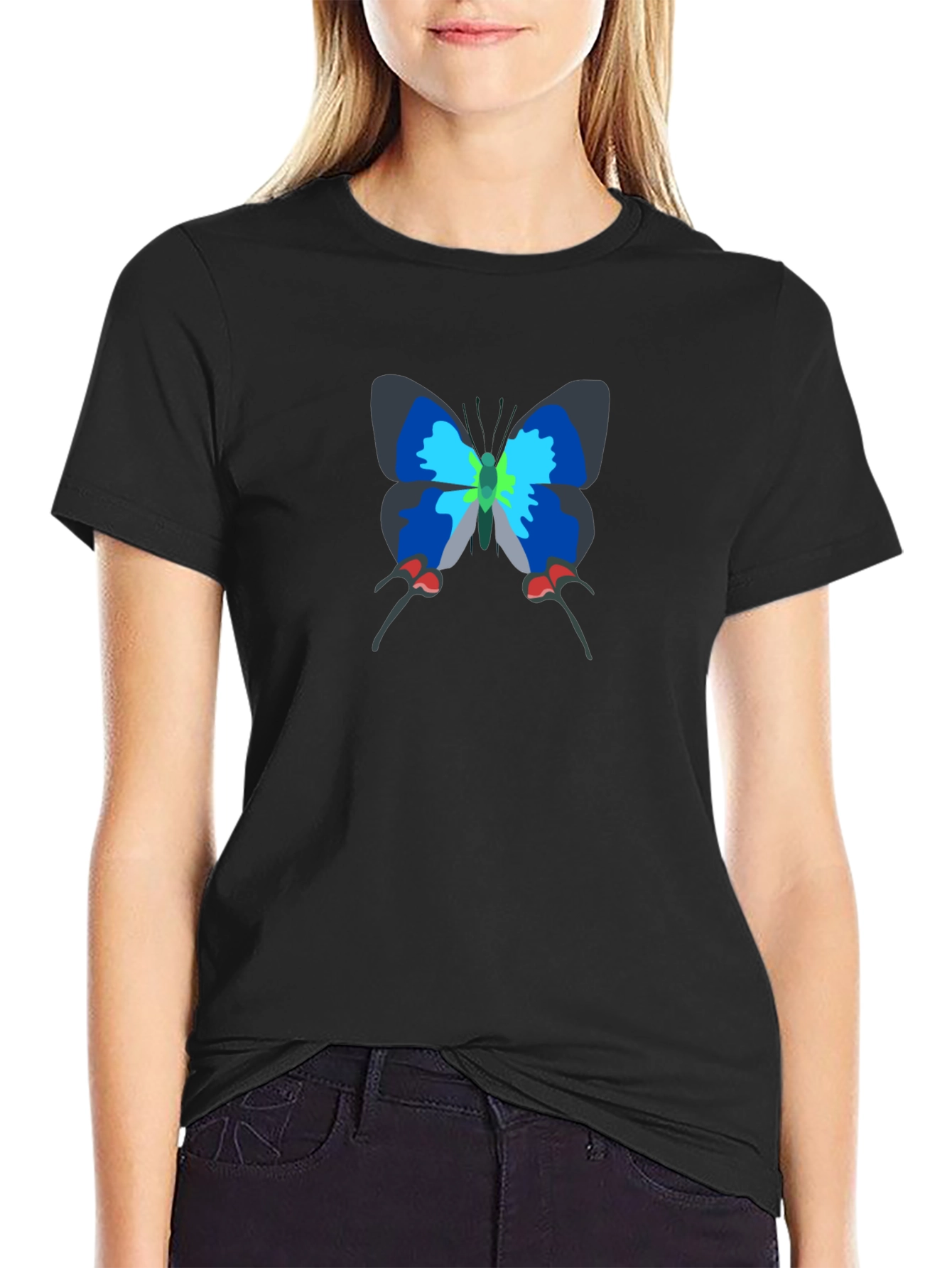 Butterfly Graphic Black T-Shirt