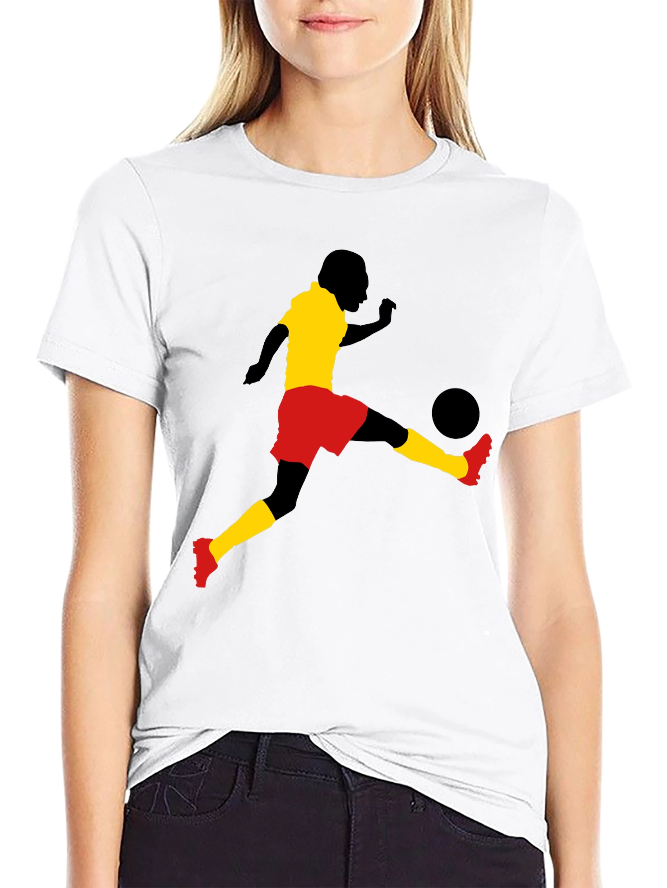 Soccer Player Graphic Tee - Stylish Black T-Shirt