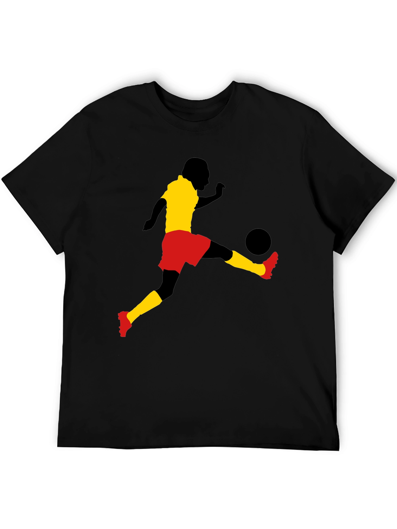 Soccer Player Graphic Tee - Stylish Black T-Shirt