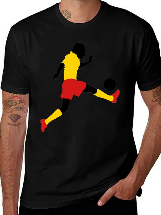 Soccer Player Graphic Tee - Stylish Black T-Shirt