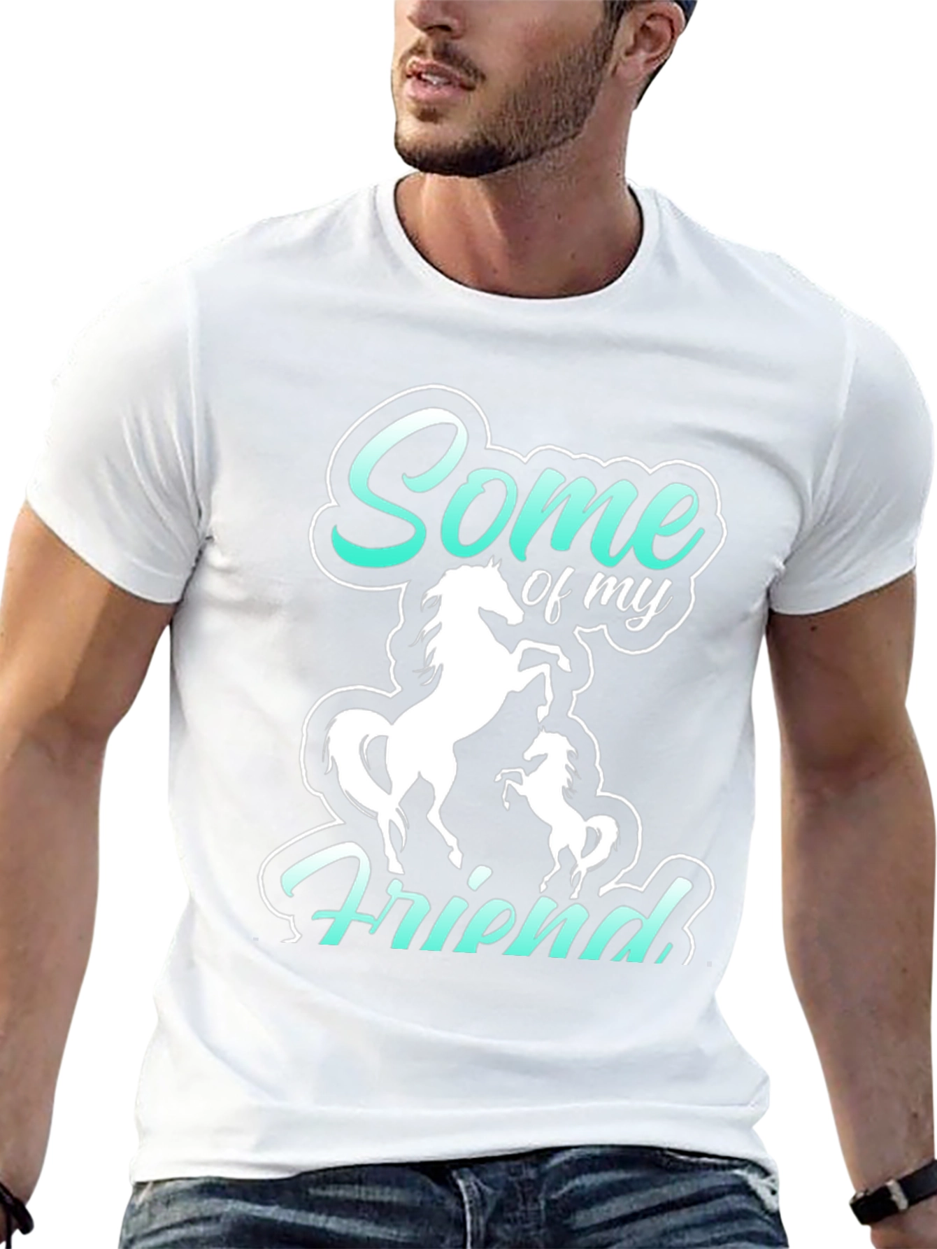 Some of My Friends are Horses Black T-Shirt