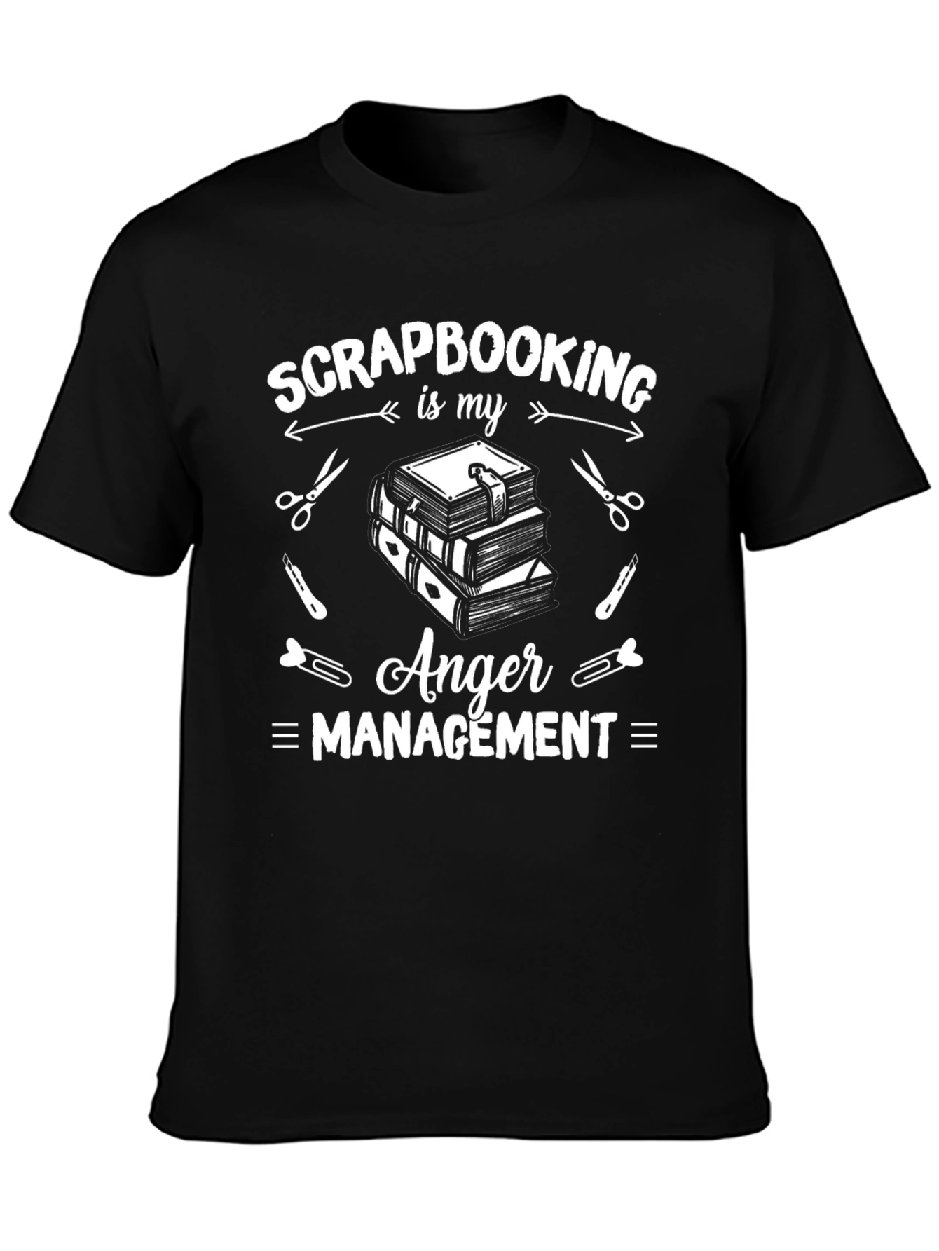 Scrapbooking Anger Management Black T-Shirt