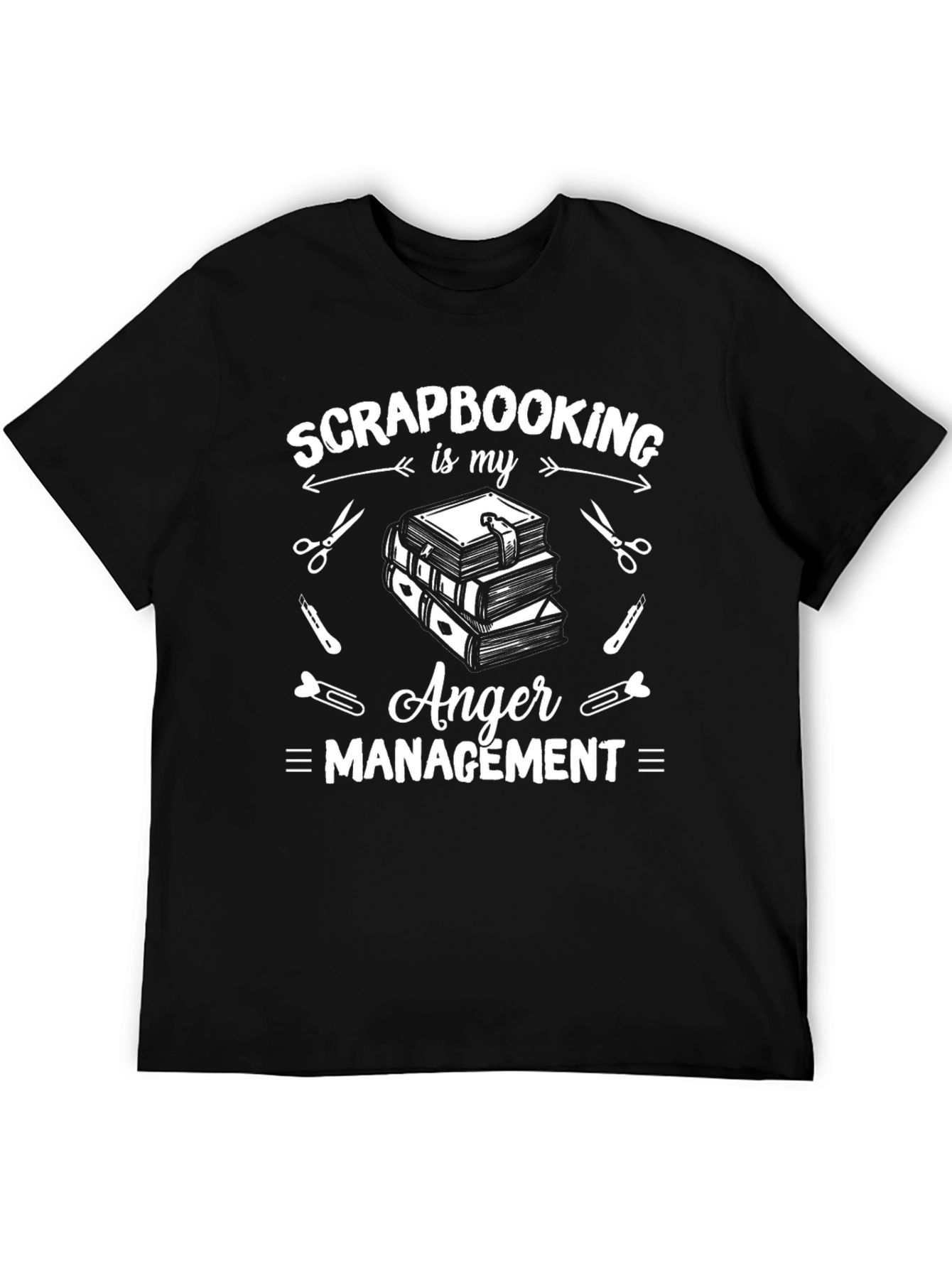 Scrapbooking Anger Management Black T-Shirt