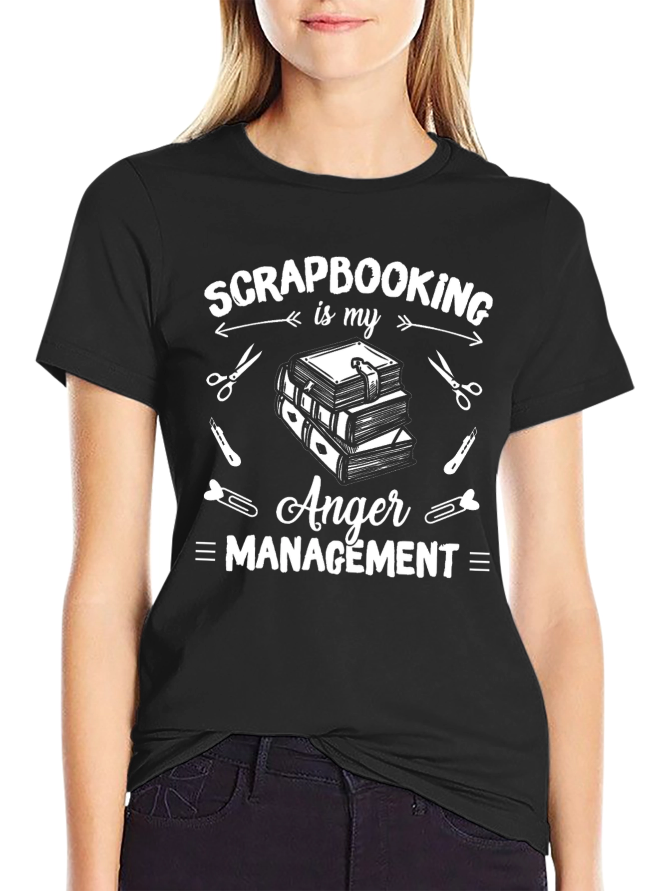 Scrapbooking Anger Management Black T-Shirt