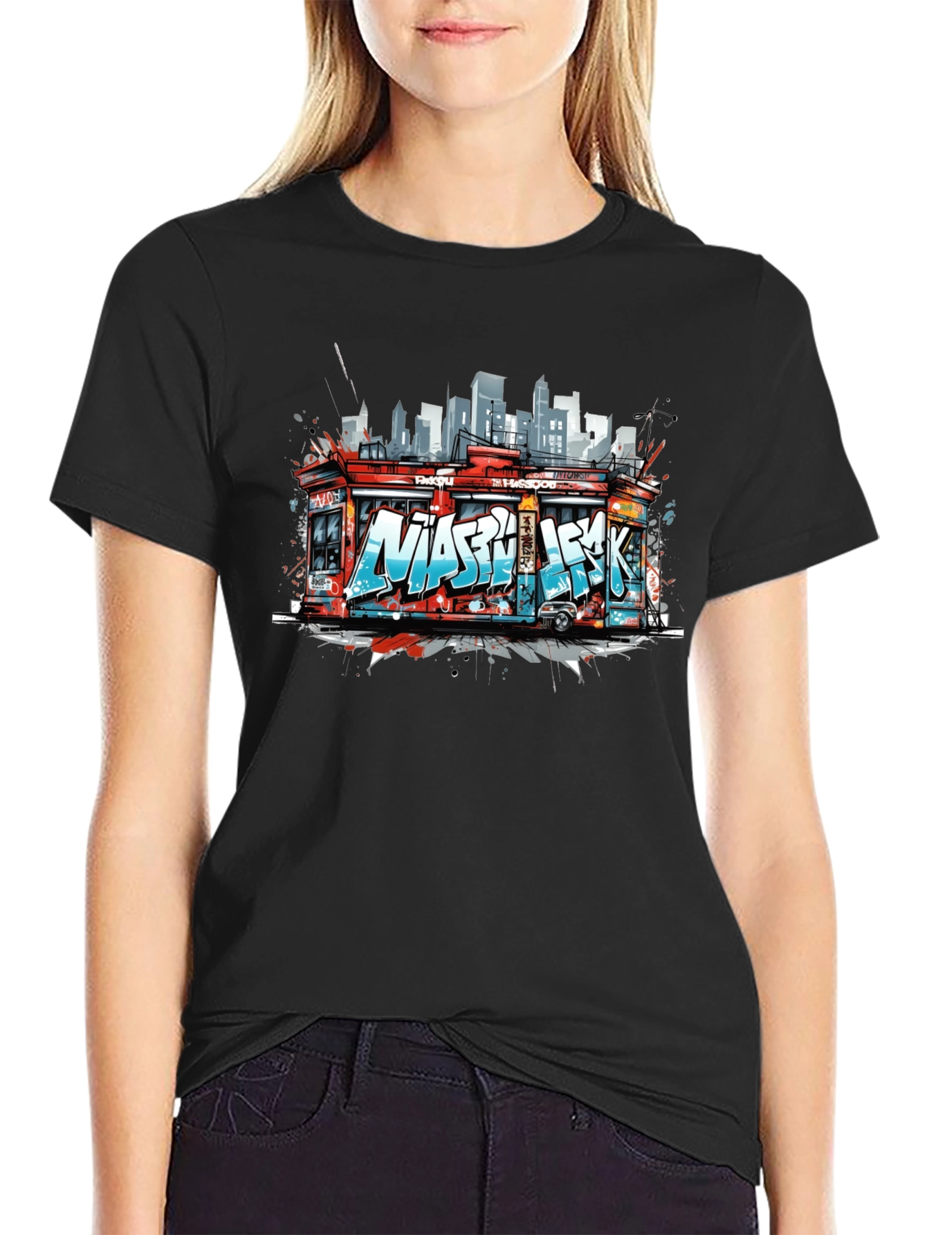 Urban Graffiti T-Shirt - Cityscape Bodega Design