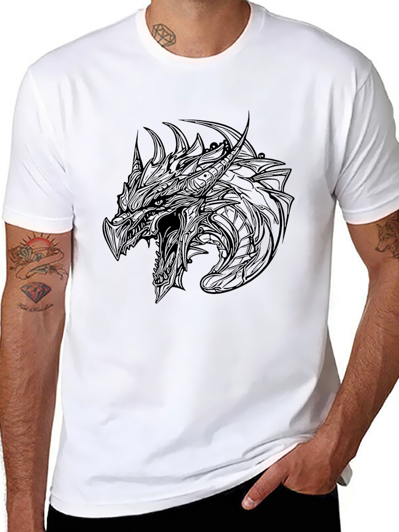 Dragon Graphic Black T-Shirt - Fantasy Tee