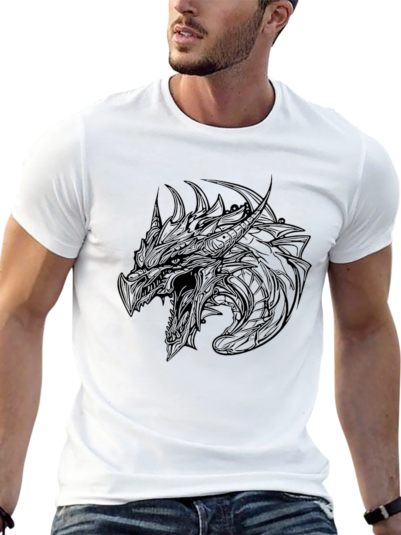 Dragon Graphic Black T-Shirt - Fantasy Tee