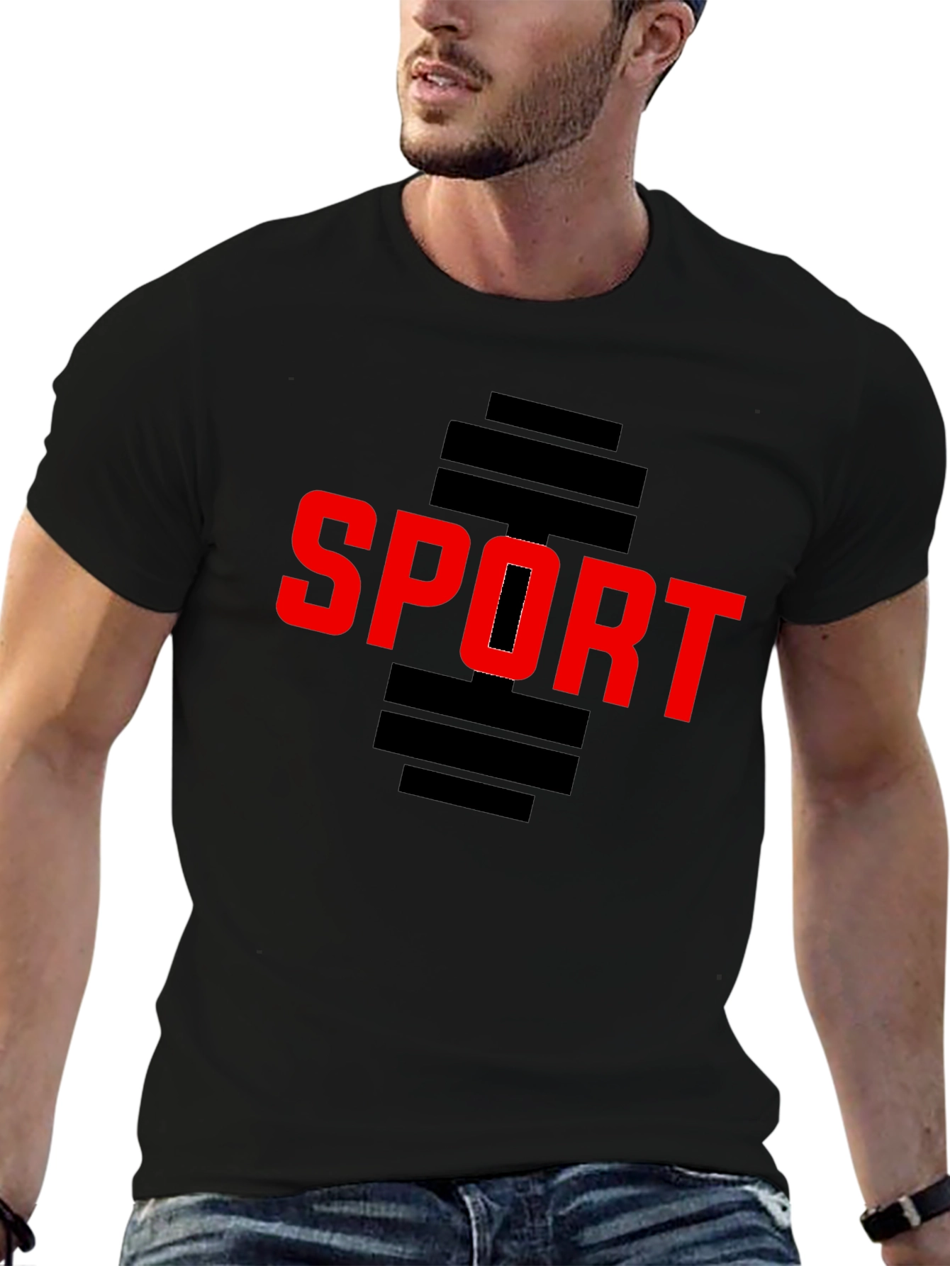 Sport Graphic Black T-Shirt