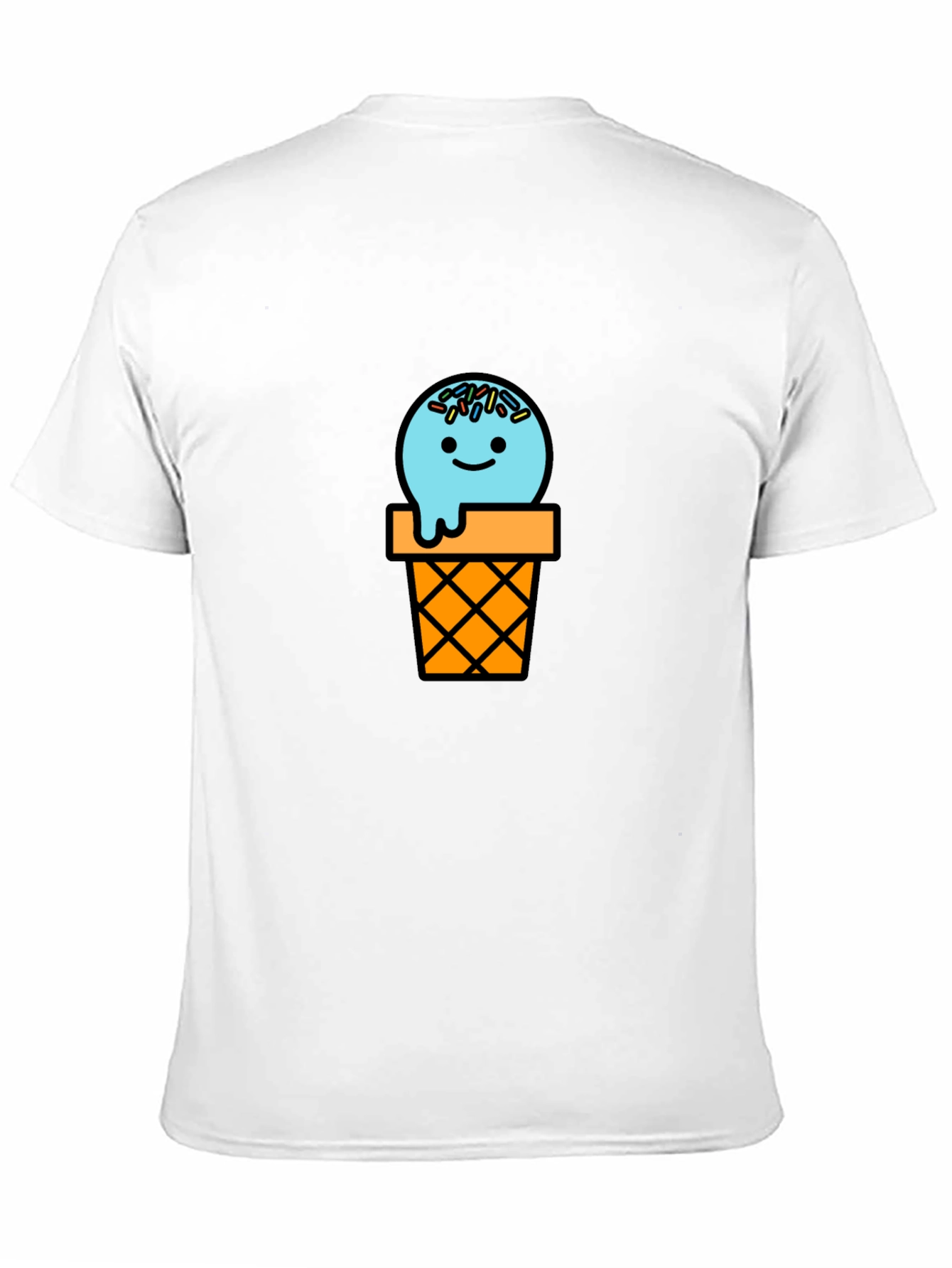 Ice Cream Cone Graphic Tee - Black Cotton T-Shirt
