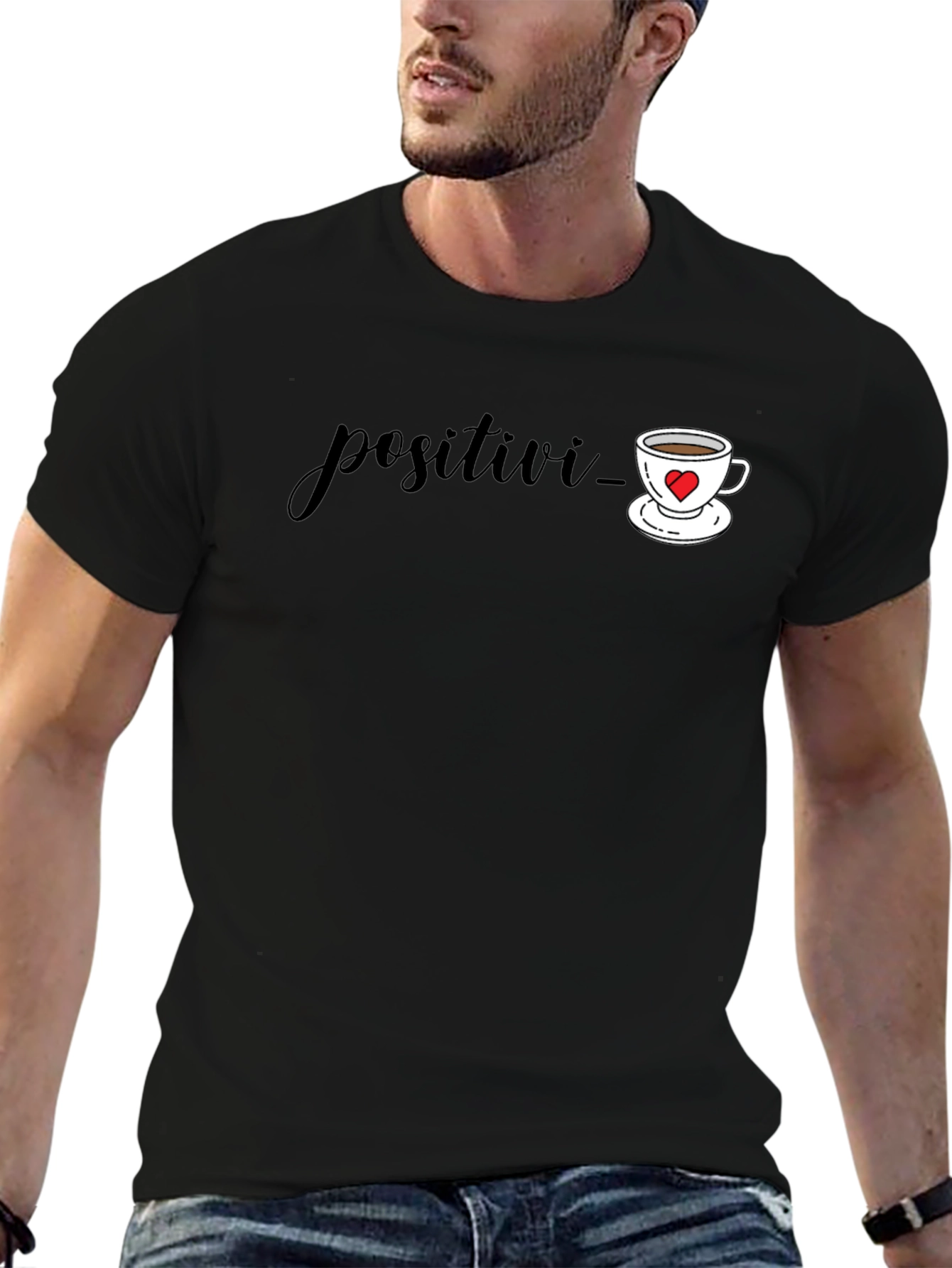 Positive Vibes Black Graphic Tee