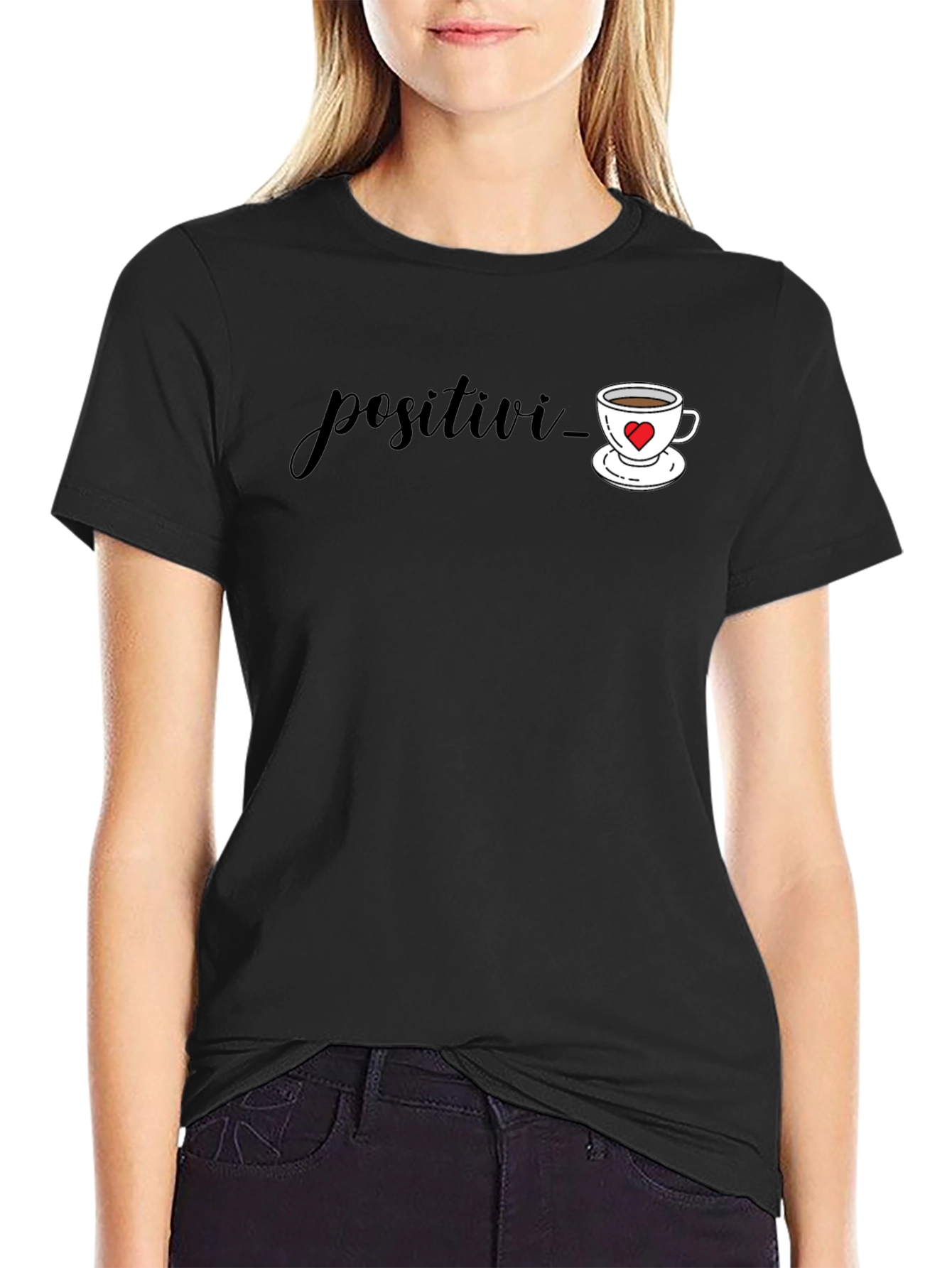 Positive Vibes Black Graphic Tee