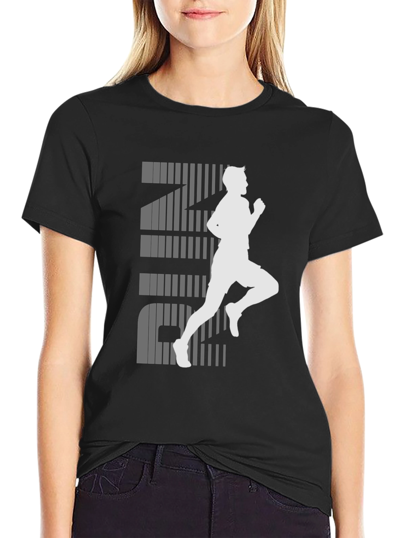 Mens Black RUN Graphic Tee