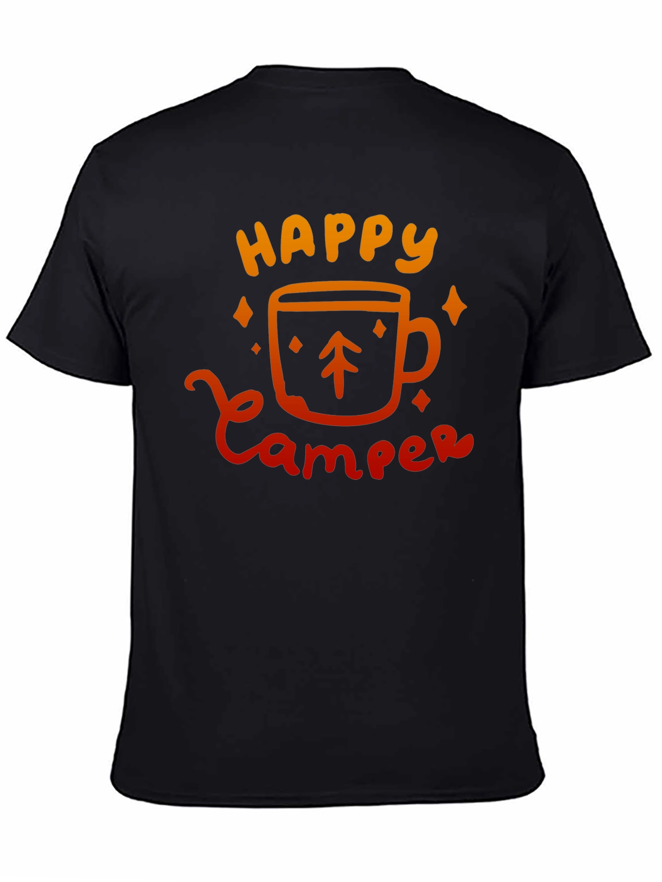 Happy Camper Graphic Tee - Black Camping Shirt
