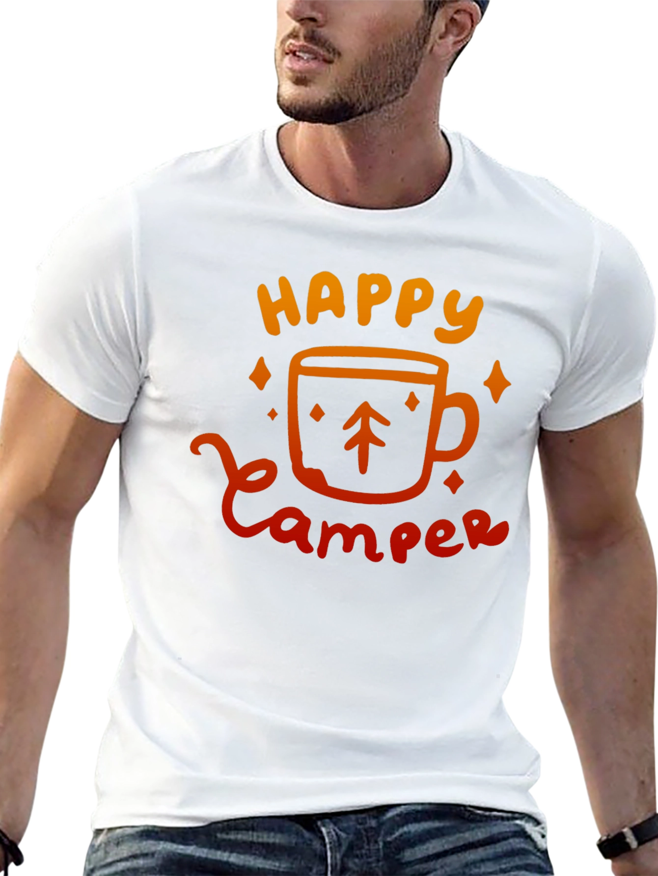 Happy Camper Graphic Tee - Black Camping Shirt
