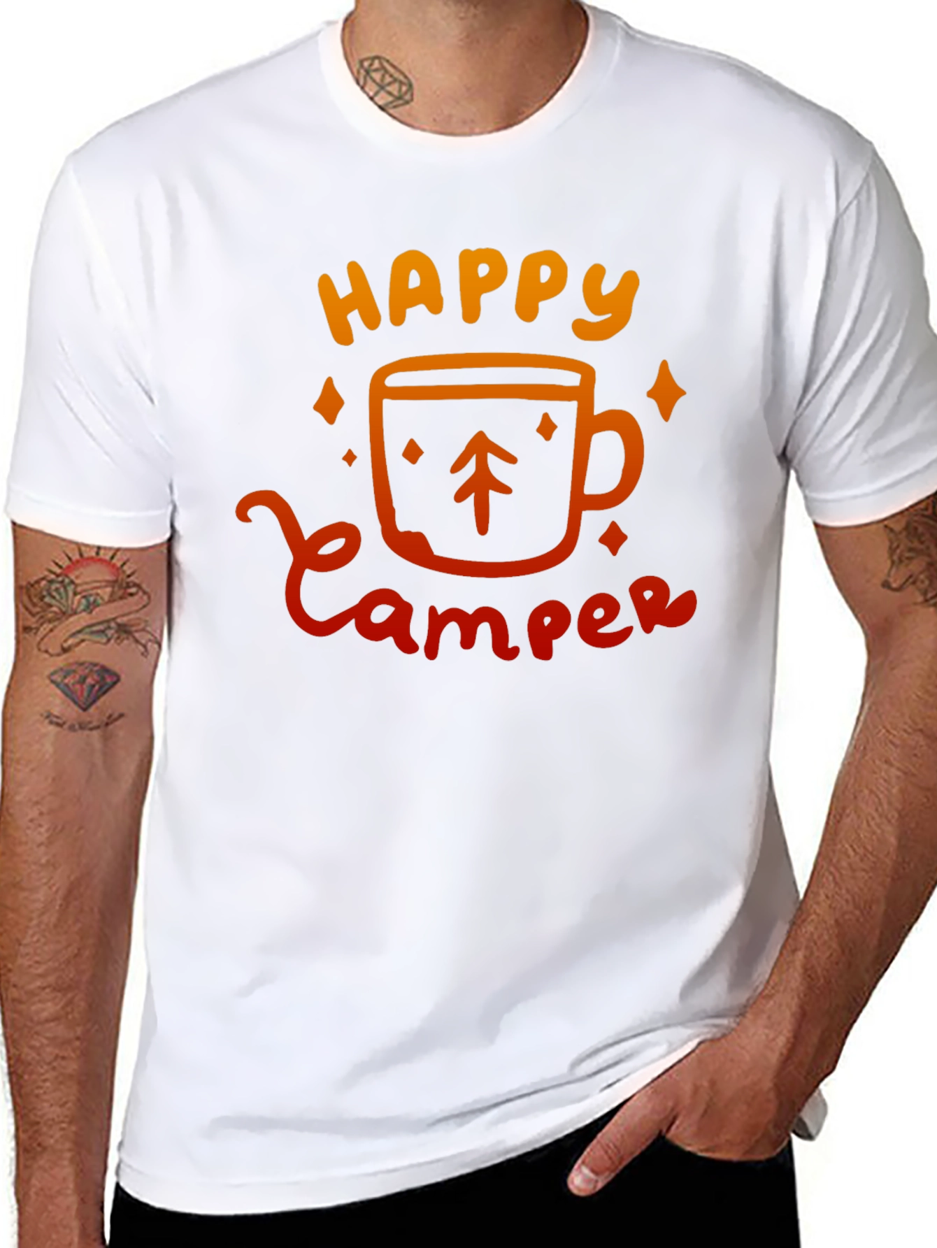 Happy Camper Graphic Tee - Black Camping Shirt
