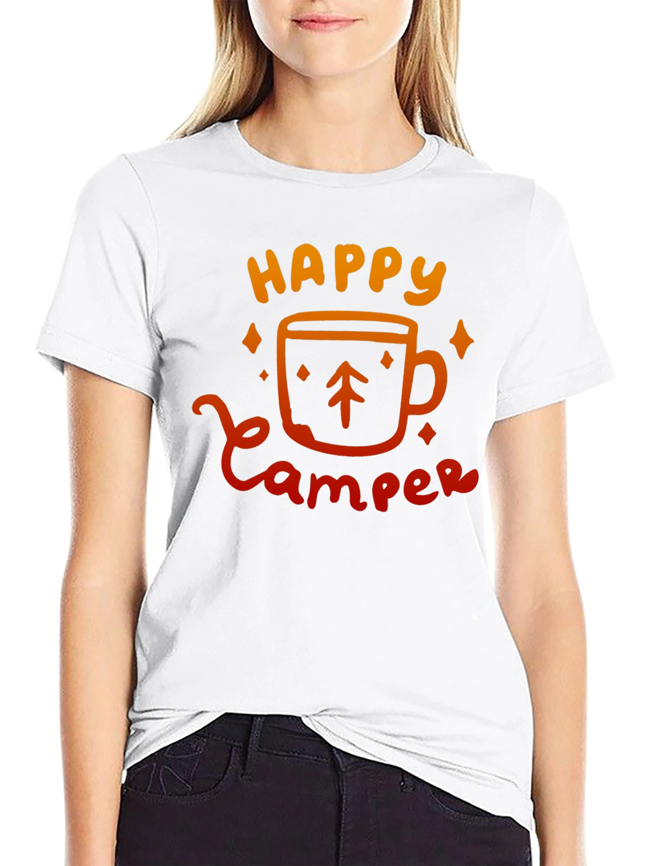 Happy Camper Graphic Tee - Black Camping Shirt