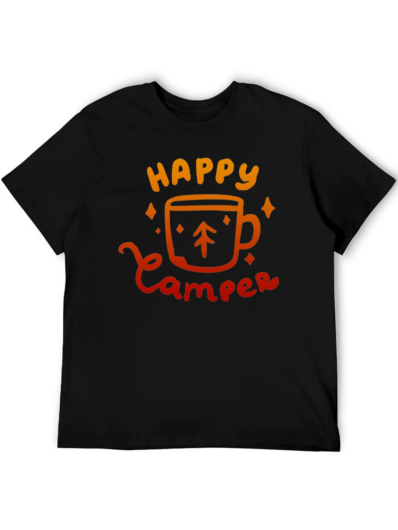 Happy Camper Graphic Tee - Black Camping Shirt