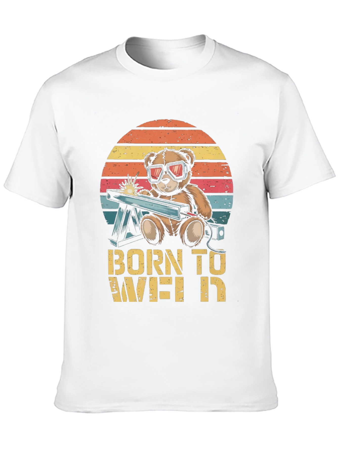Born To Weld T-Shirt - Bear Welding Design