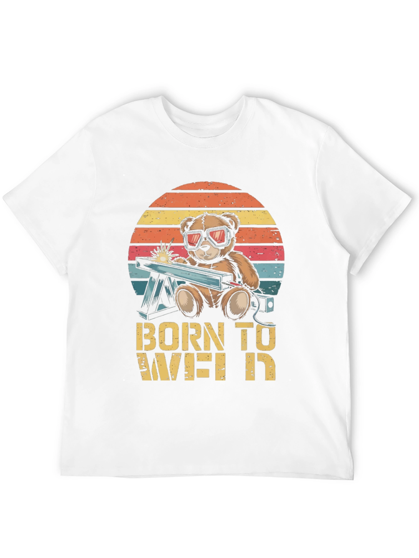 Born To Weld T-Shirt - Bear Welding Design