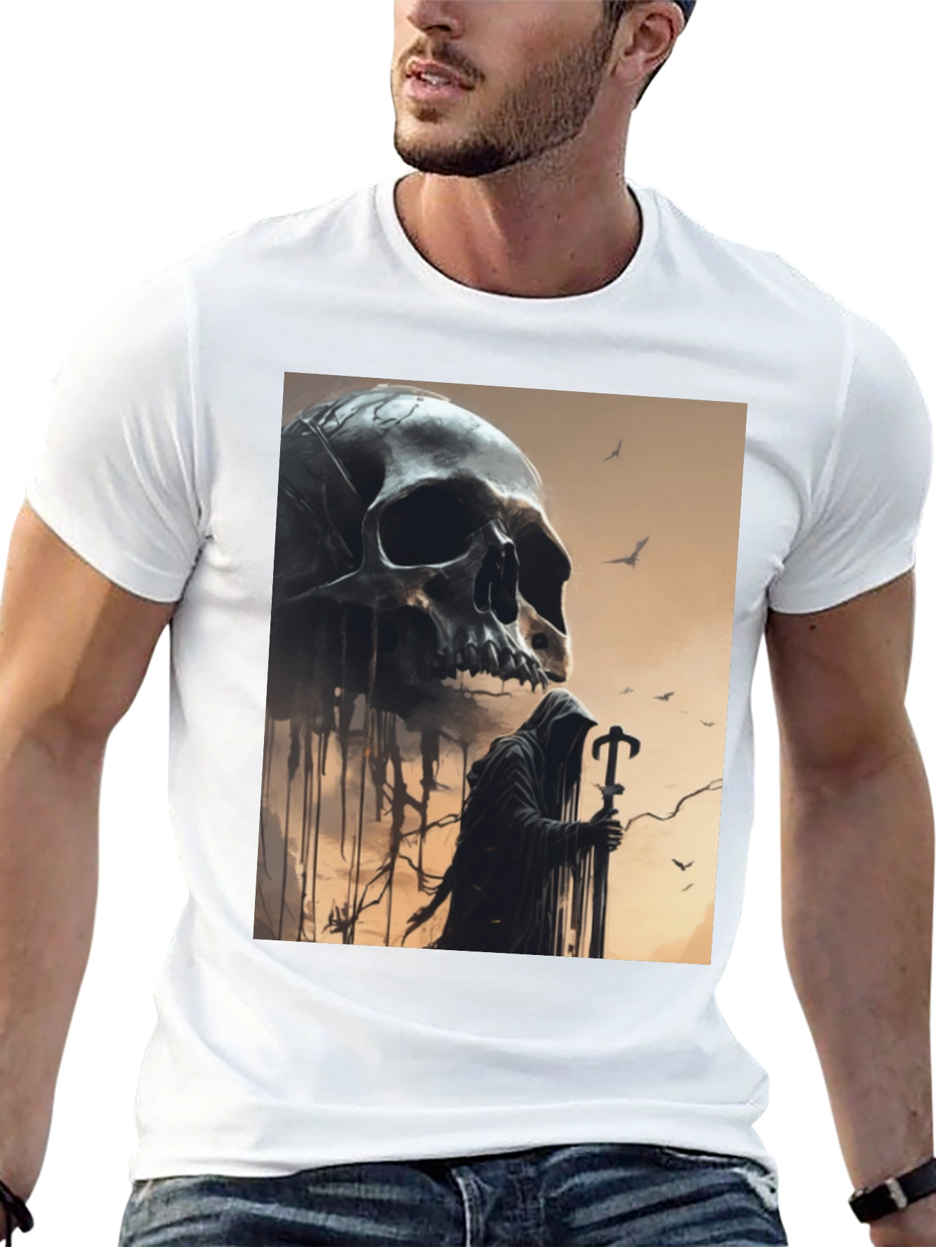 Grim Reaper Skull Graphic Tee