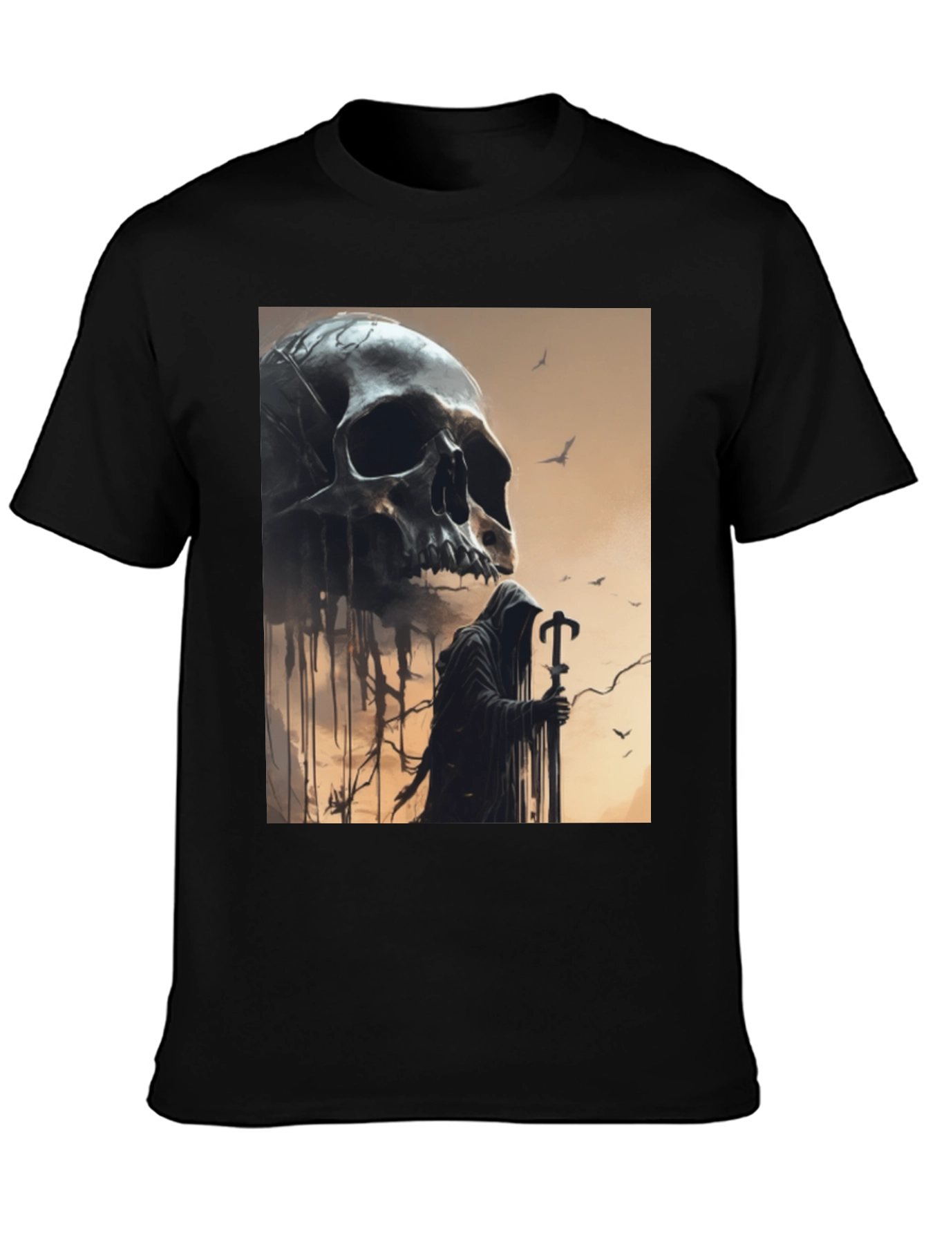 Grim Reaper Skull Graphic Tee