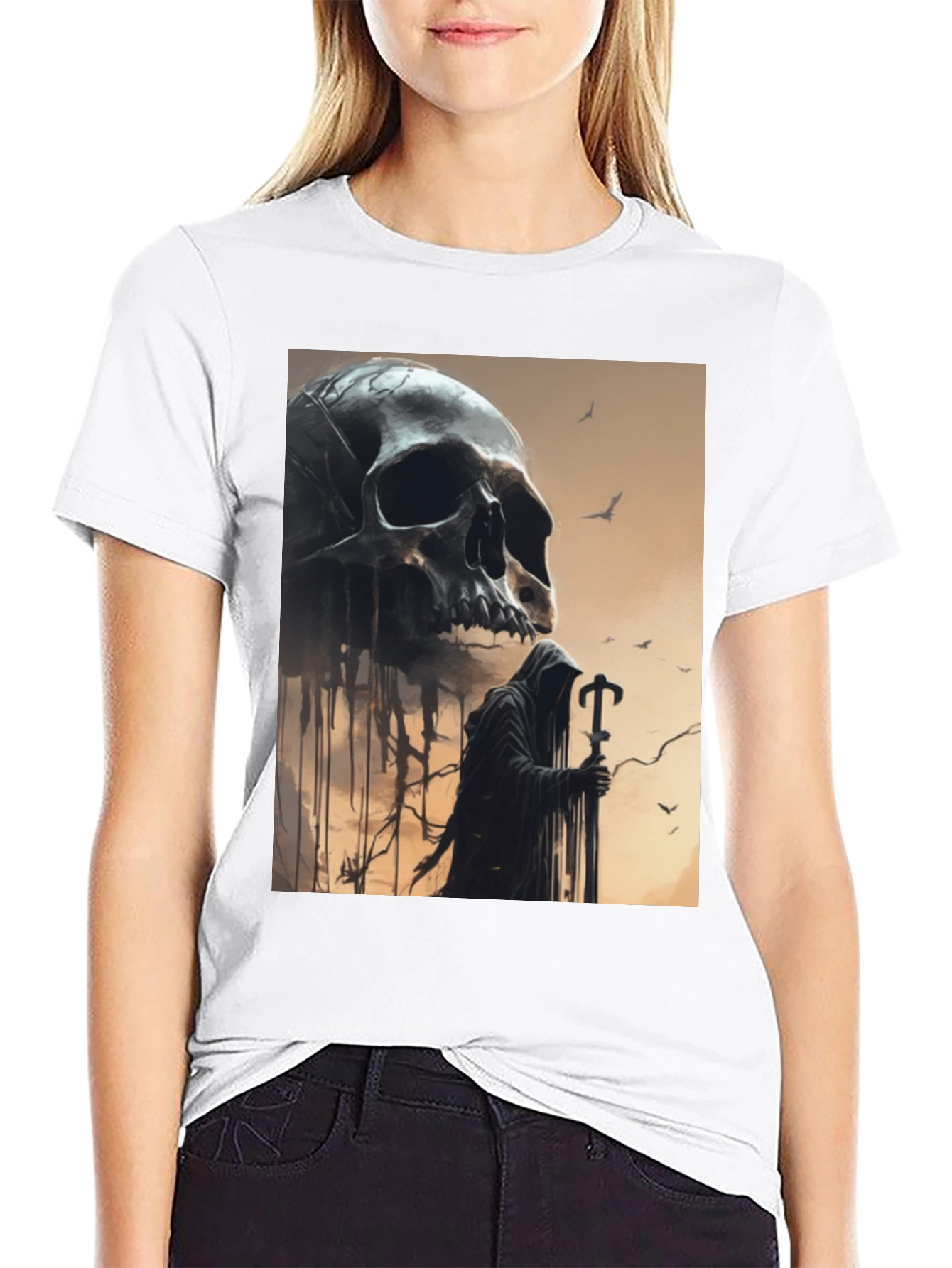 Grim Reaper Skull Graphic Tee
