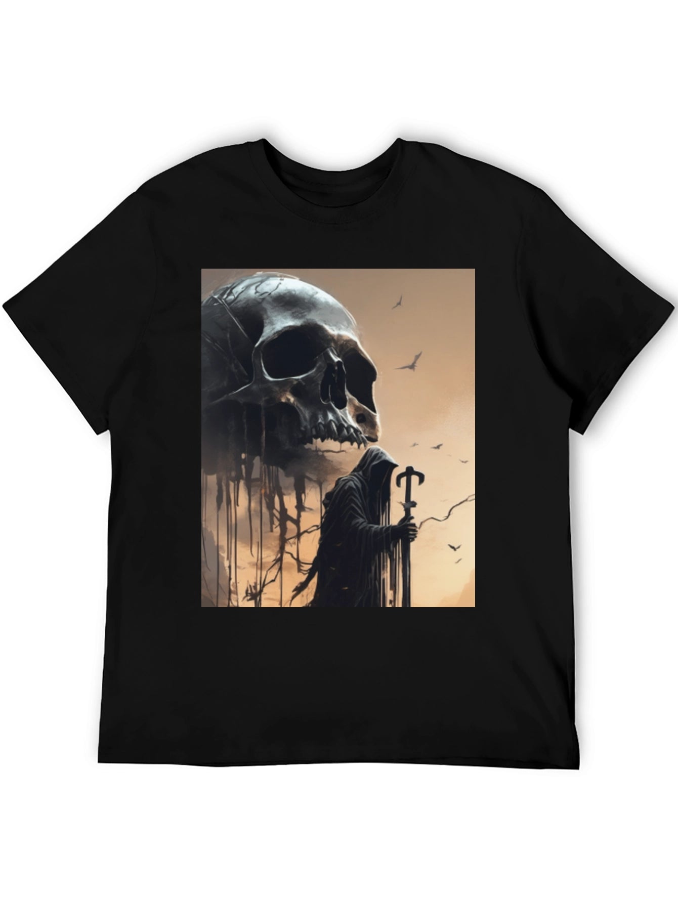 Grim Reaper Skull Graphic Tee