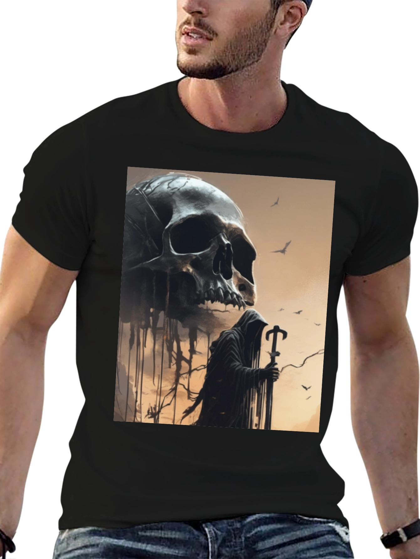 Grim Reaper Skull Graphic Tee