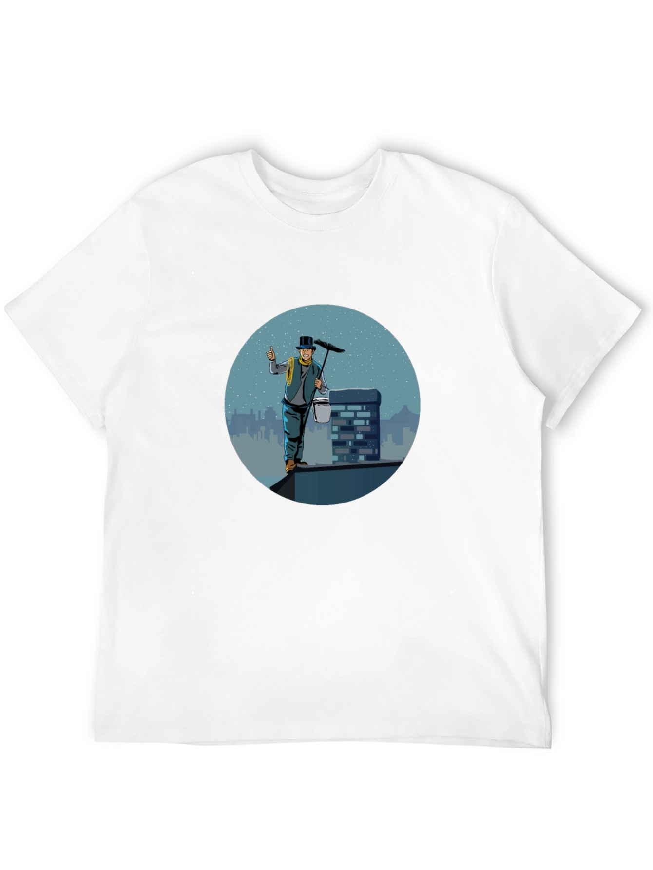 Chimney Sweep Graphic Tee - Black Cotton T-Shirt