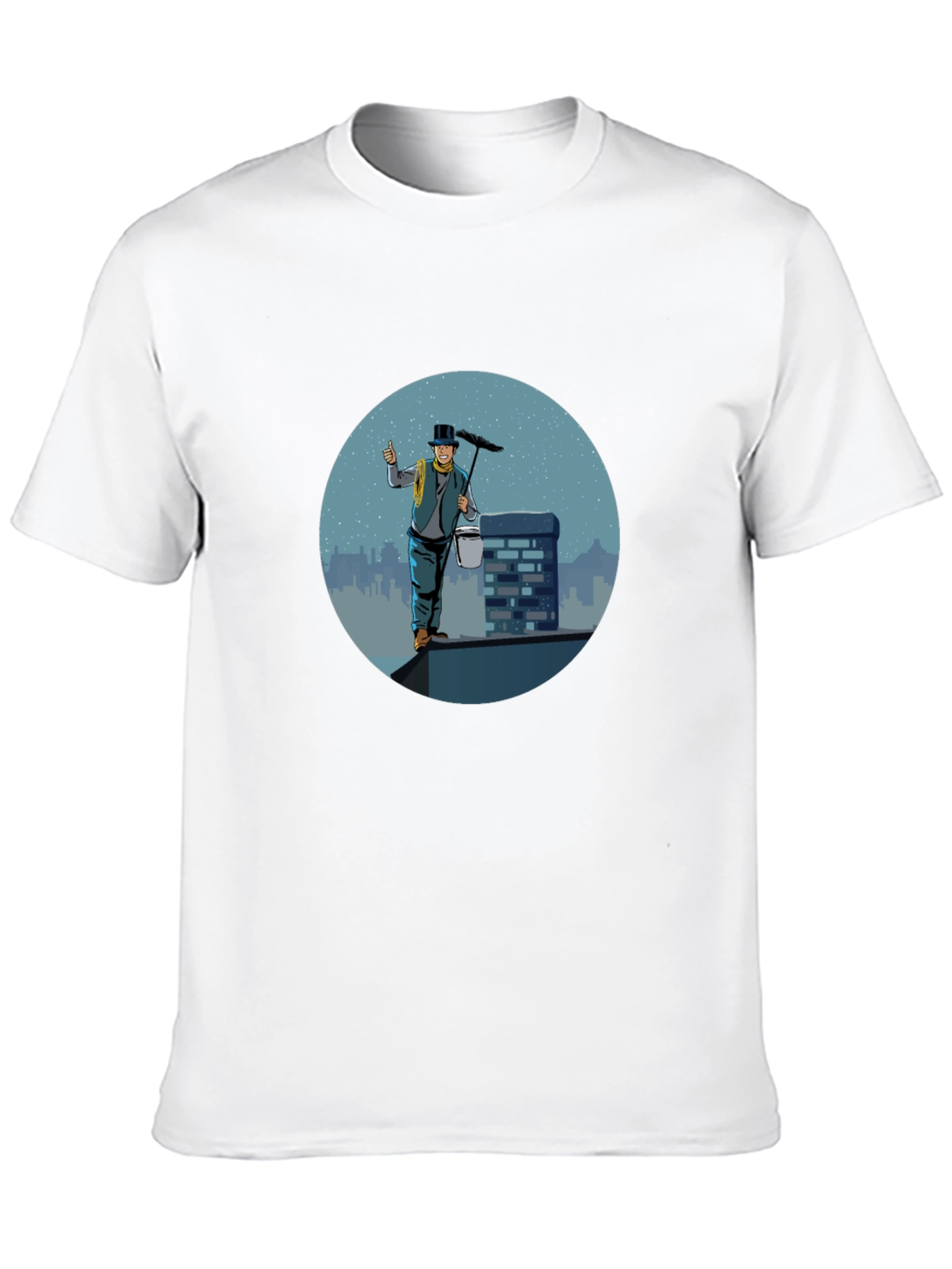 Chimney Sweep Graphic Tee - Black Cotton T-Shirt