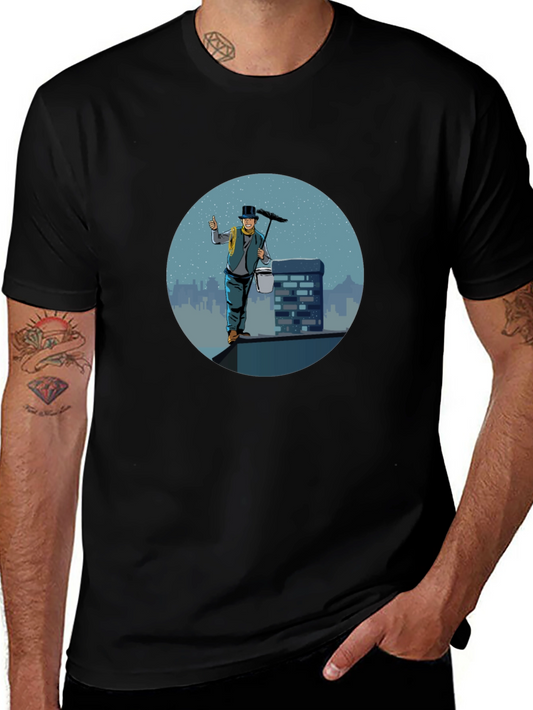 Chimney Sweep Graphic Tee - Black Cotton T-Shirt