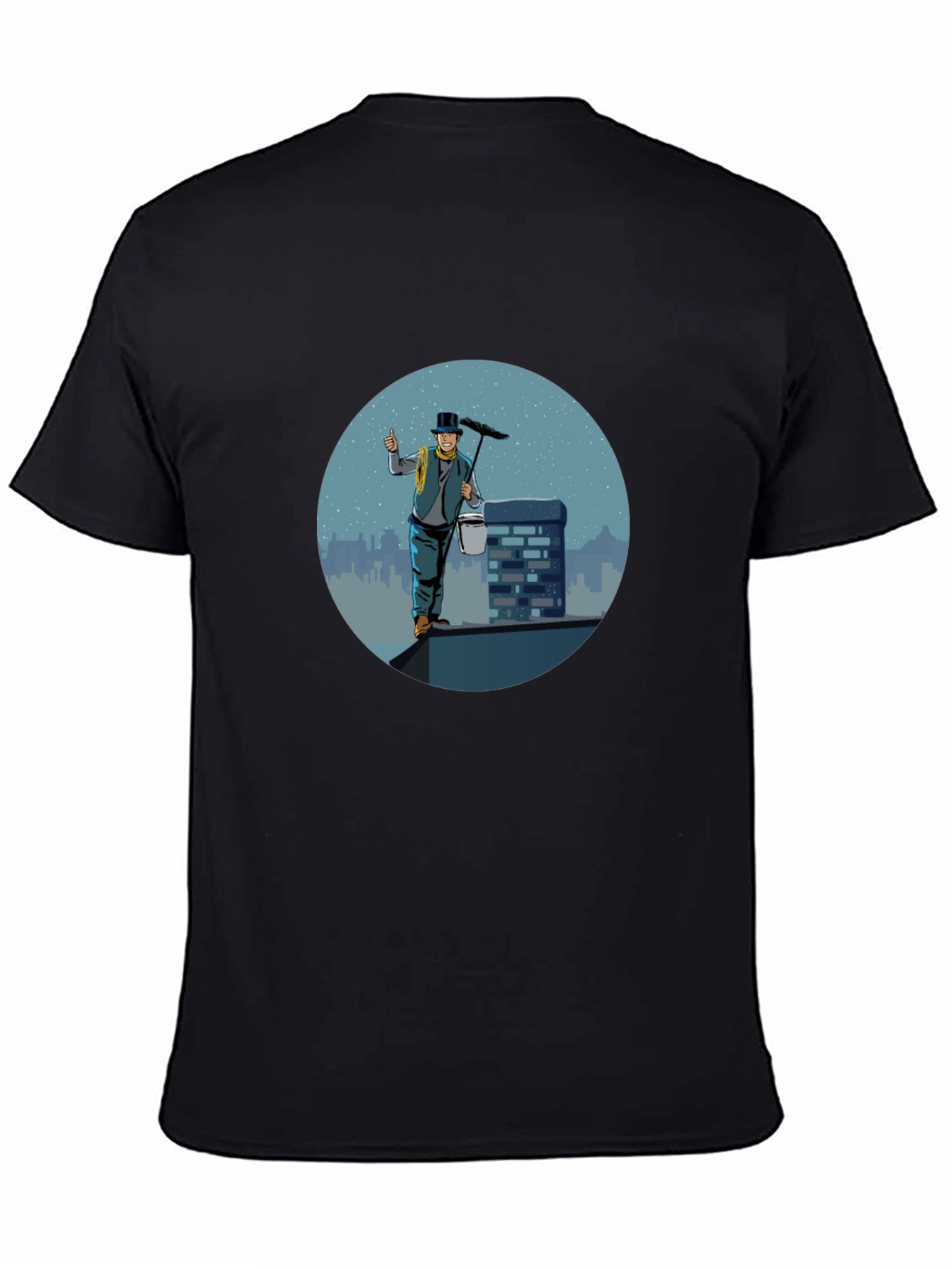 Chimney Sweep Graphic Tee - Black Cotton T-Shirt