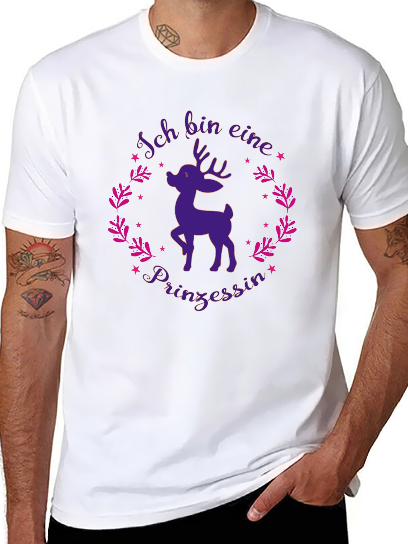 Ich Bin Eine Prinzessin Reindeer Graphic Tee
