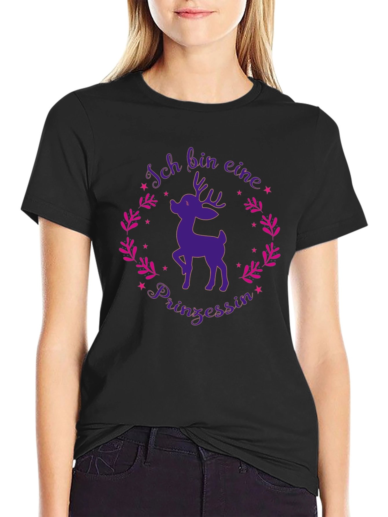 Ich Bin Eine Prinzessin Reindeer Graphic Tee