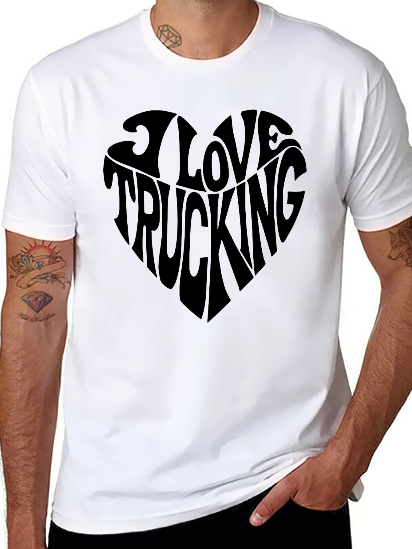 I Love Trucking Heart Graphic T-Shirt