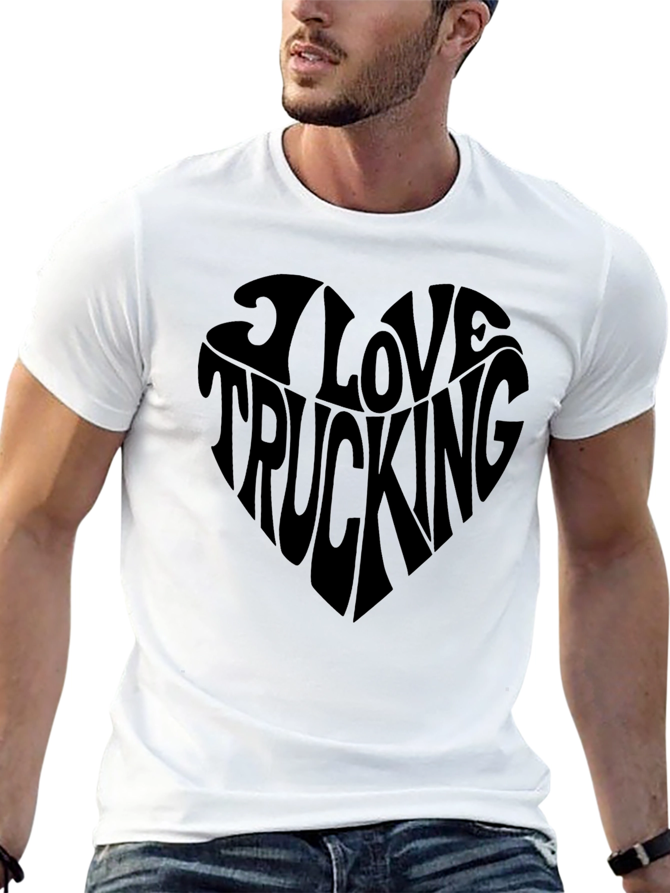 I Love Trucking Heart Graphic T-Shirt
