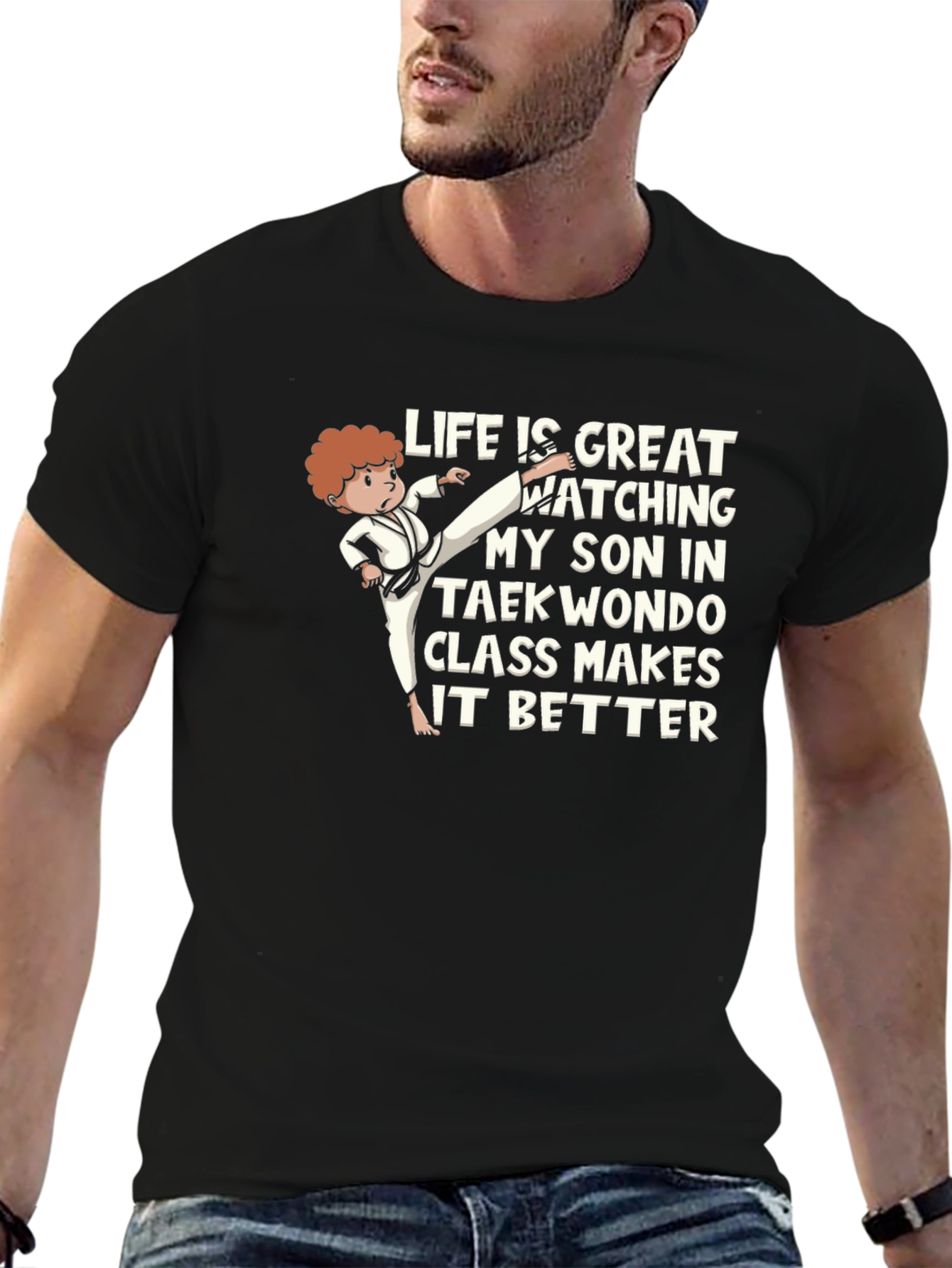 Taekwondo Dad T-Shirt - Proud Son Support