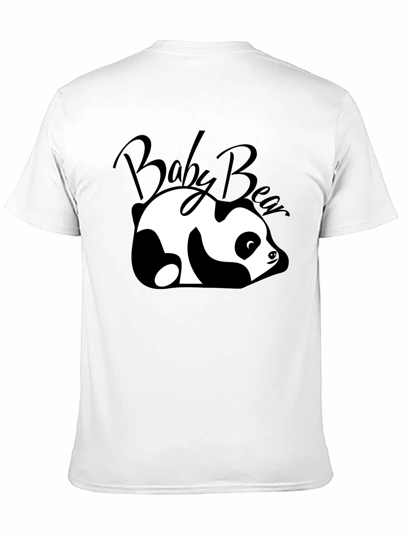 Cute Baby Bear Panda Graphic T-Shirt - Black