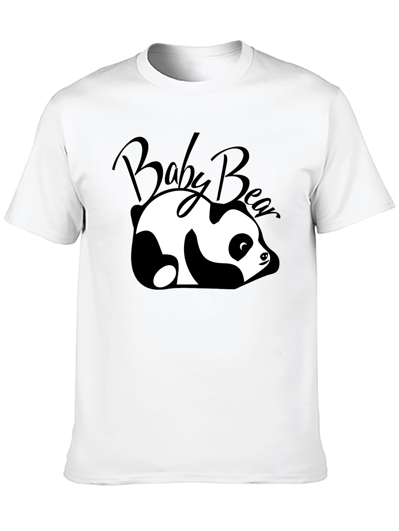 Cute Baby Bear Panda Graphic T-Shirt - Black