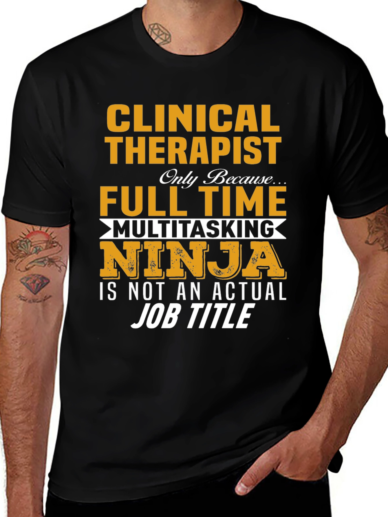 Clinical Therapist Full Time Ninja T-Shirt