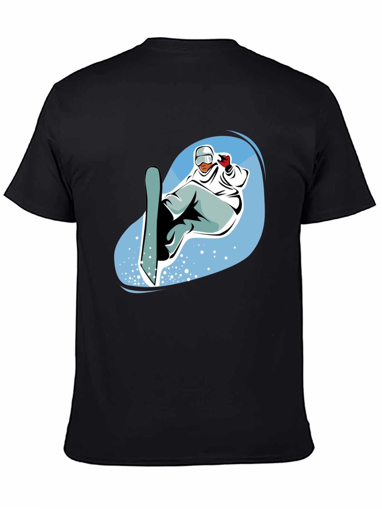 Mens Black Snowboard Graphic Tee