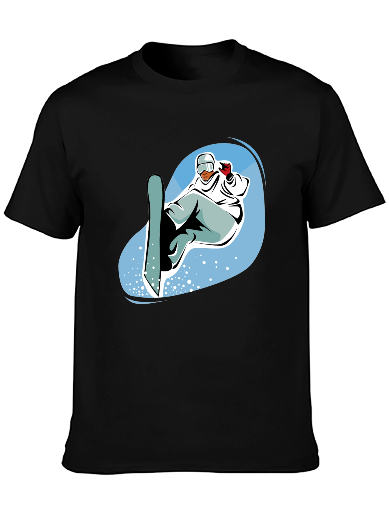 Mens Black Snowboard Graphic Tee