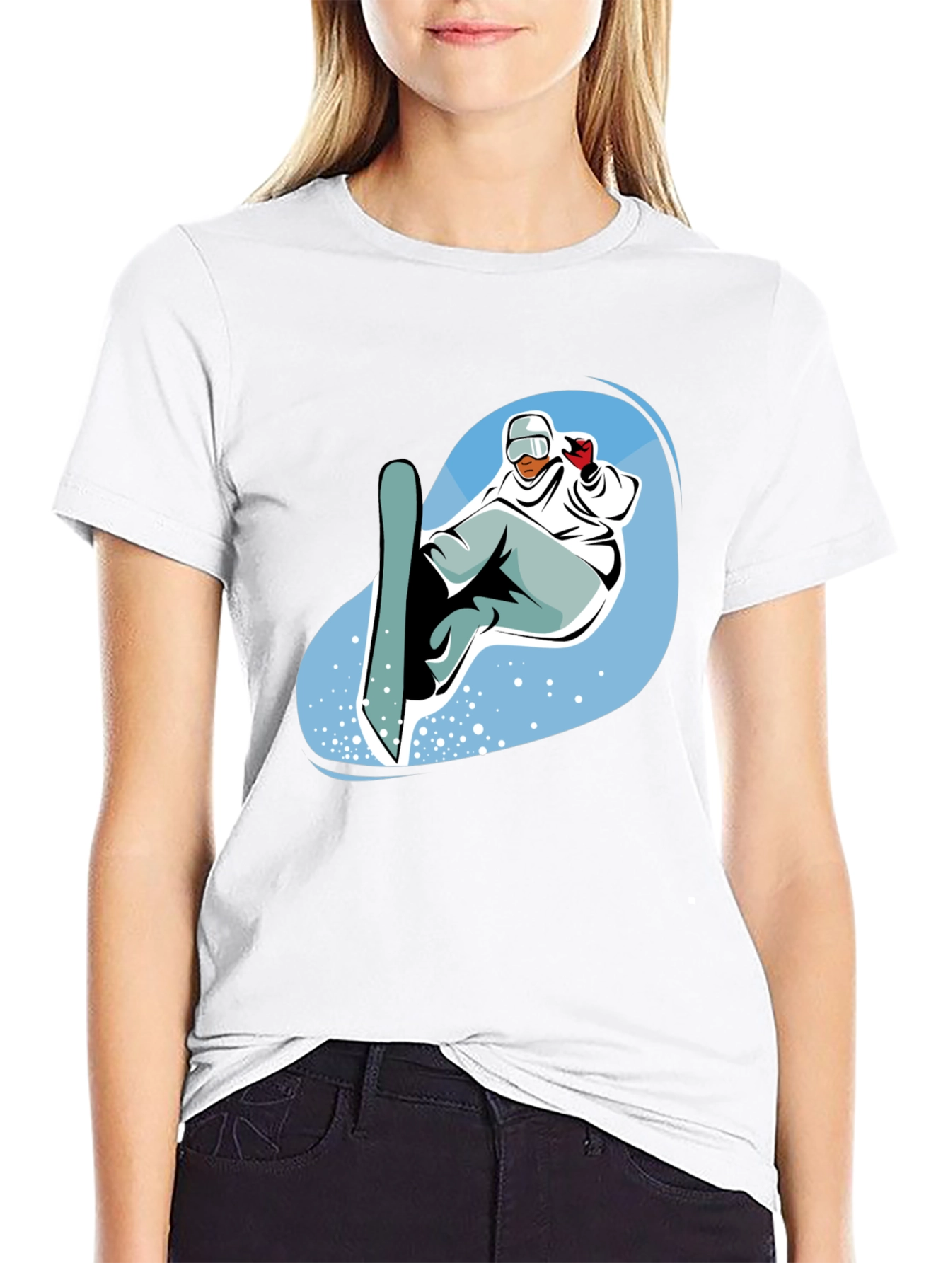 Mens Black Snowboard Graphic Tee