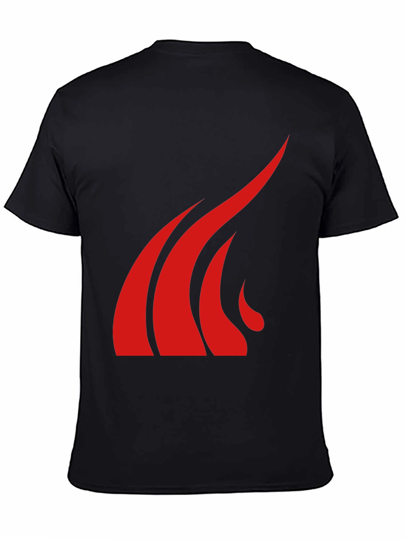 Bold Red Graphic Tee - Black Cotton Blend