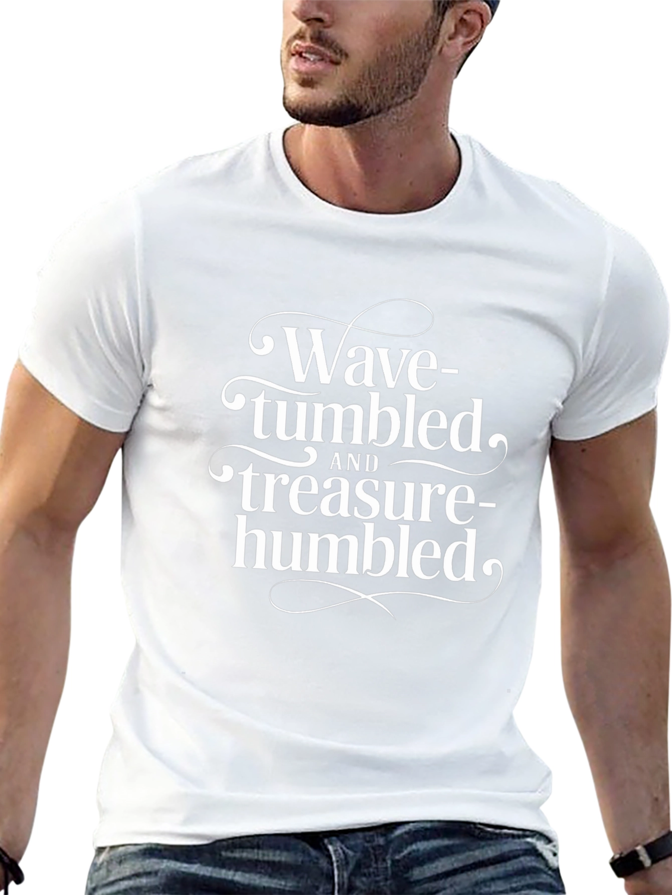 Wave-Tumbled & Treasure-Humbled Black Graphic Tee