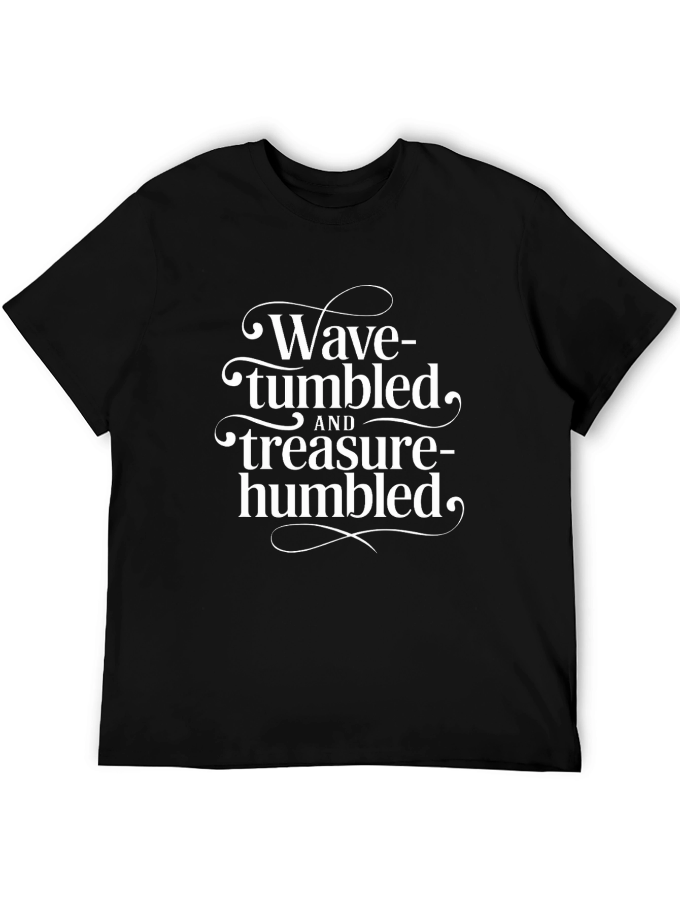 Wave-Tumbled & Treasure-Humbled Black Graphic Tee