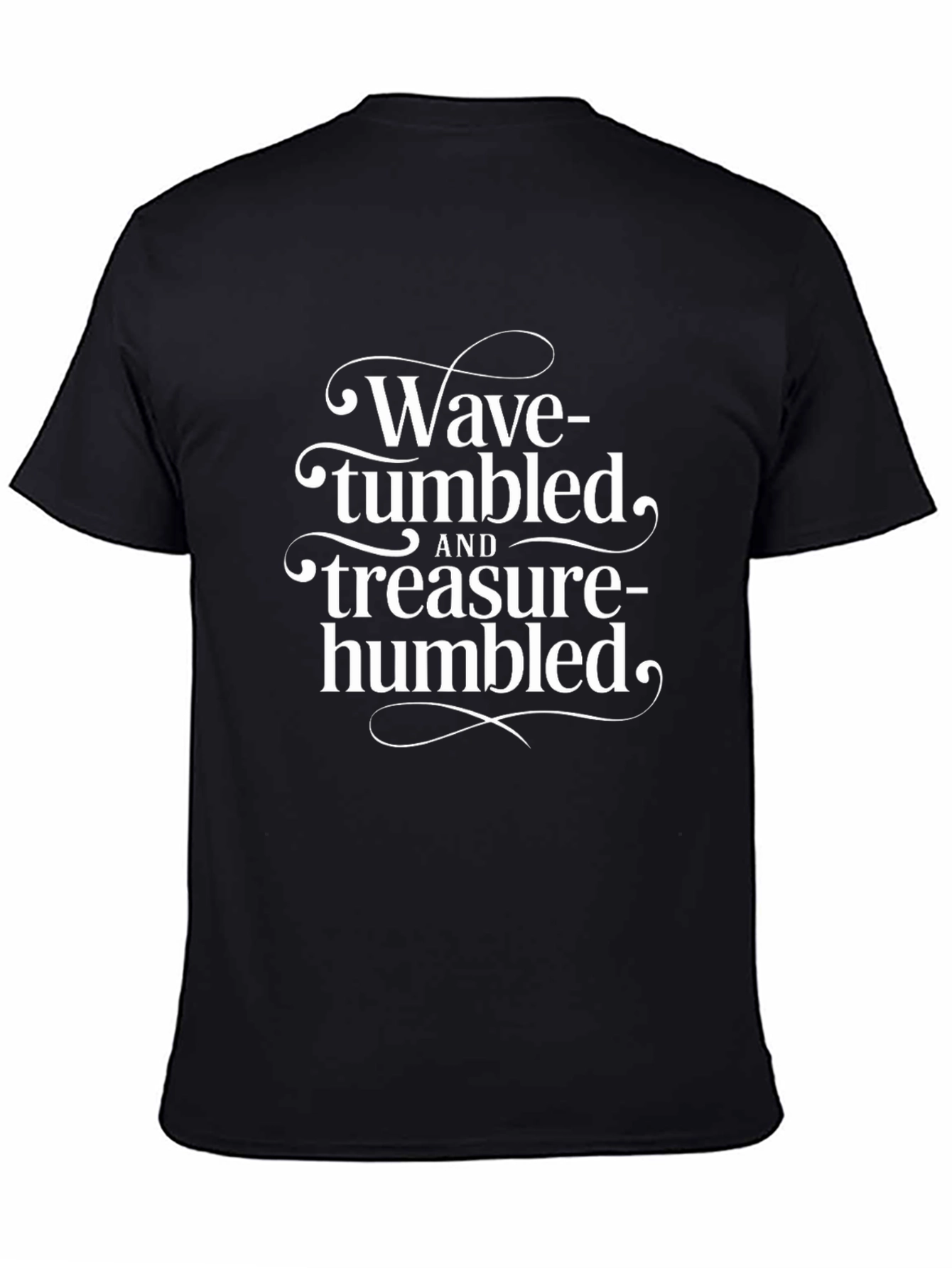 Wave-Tumbled & Treasure-Humbled Black Graphic Tee