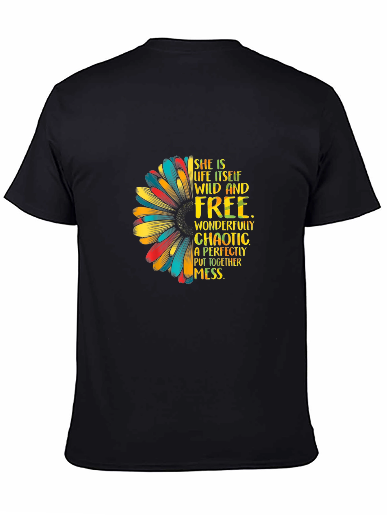 Wild & Free Sunflower Graphic Tee - Black