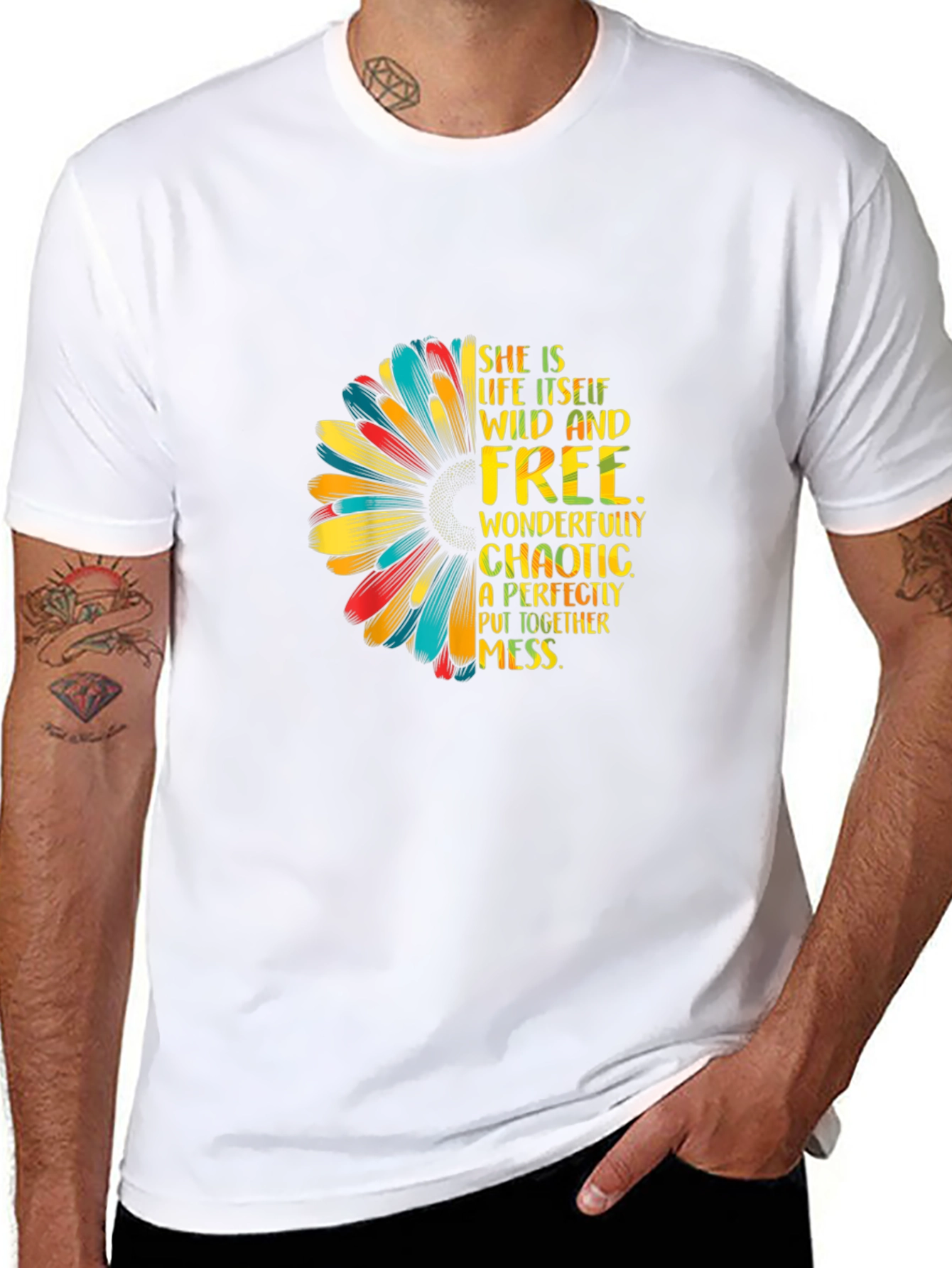 Wild & Free Sunflower Graphic Tee - Black
