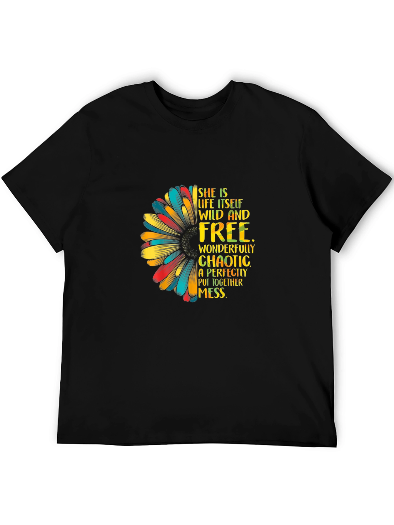 Wild & Free Sunflower Graphic Tee - Black